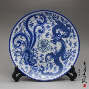 Antica porcellana cinese raffigurante la Fenice e il Dragone